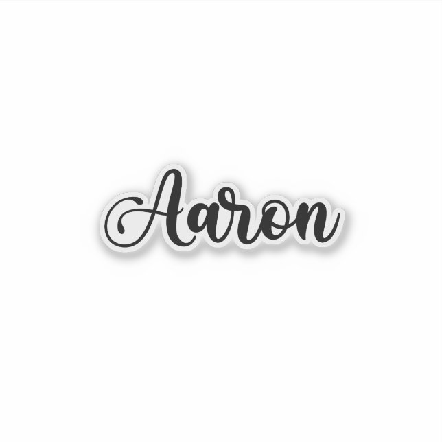 Aaron Name - Handwritten Calligraphy Sticker | Zazzle