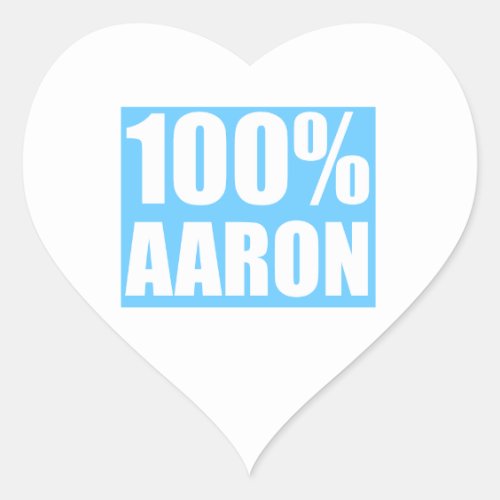 Aaron name heart sticker