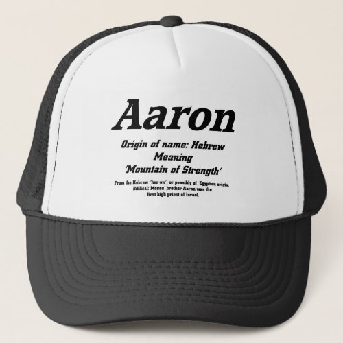 Aaron Name meaning cap