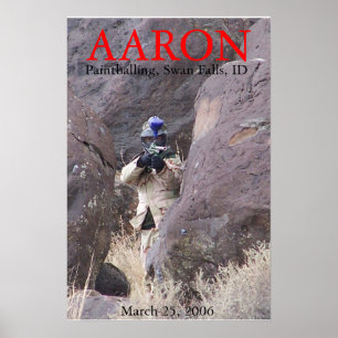 Aaron paintballing poster
