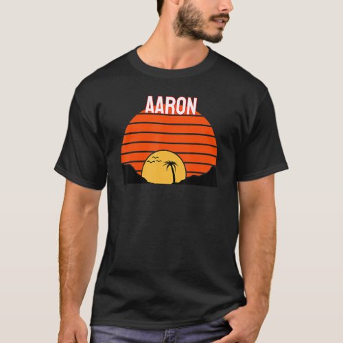 Aaron Palm Tree Sunset Retro Vintage Sand Dunes T_Shirt
