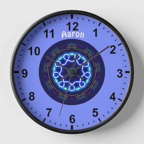 AARON Personalised  Space Wheel Fractal   Clock