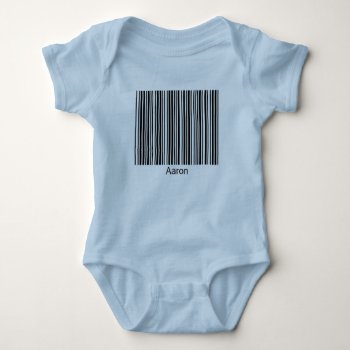 Aaron Personalized Functional Barcode Baby Creeper by BOLO_DESIGNS at Zazzle