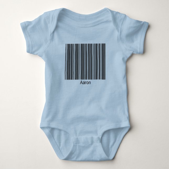 Aaron Personalized Functional Barcode Baby Creeper (Front)