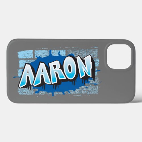 Aaron Your Graffiti Name Background Brick Wall Cas iPhone 13 Case