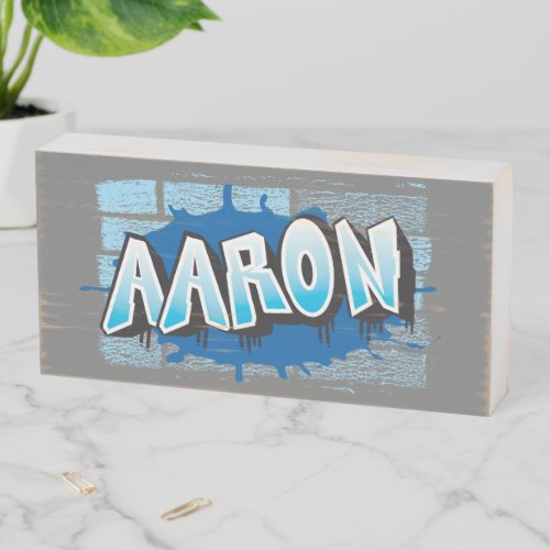Aaron Your Graffiti Name Background Brick Wall Sig Wooden Box Sign