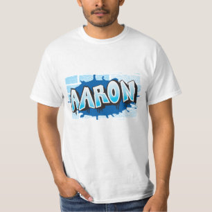 Aaron Your Graffiti Name Background Brick Wall T-S T-Shirt