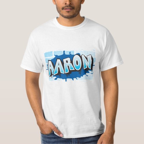 Aaron Your Graffiti Name Background Brick Wall T_S T_Shirt