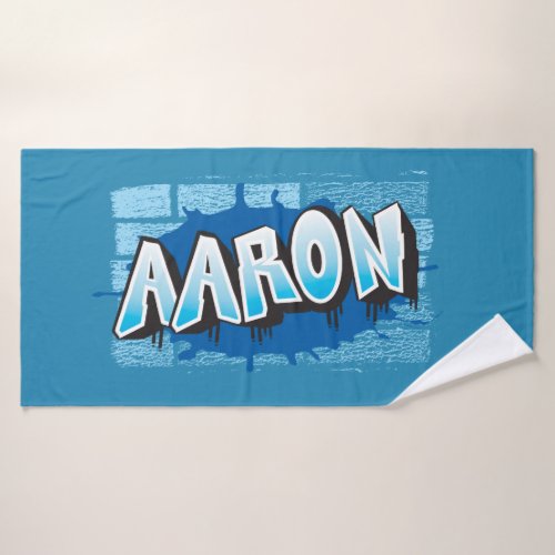 Aaron Your Name Graffiti Bath Beach Towel