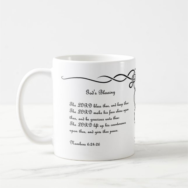 Aaronic Blessing and Cross Mug (Left)