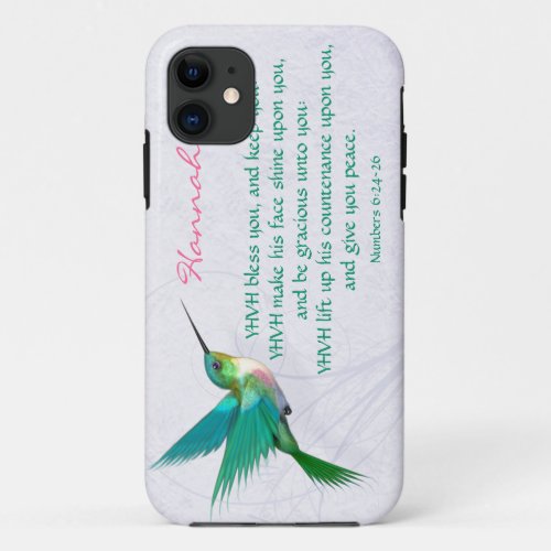 Aaronic Blessing Hummingbird English iPhone 11 Case