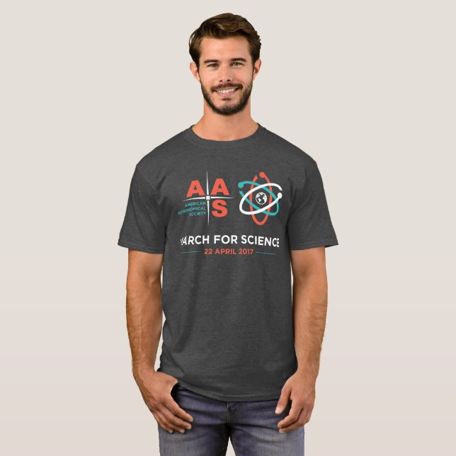 AAS+March for Science; Charcoal Heather T-Shirt (Front Full)