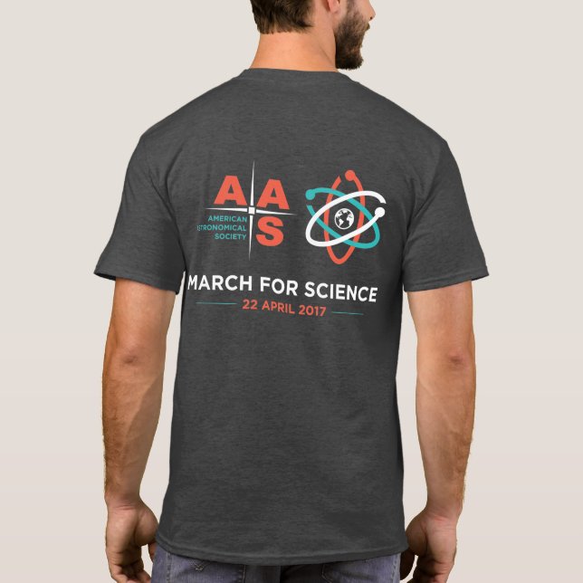 AAS + March for Science; Reverse, Charcoal Gray T-Shirt (Back)