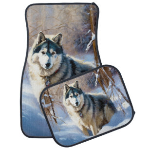 Aaskan Malamute Let It Snow Christmas Car Floor Mat