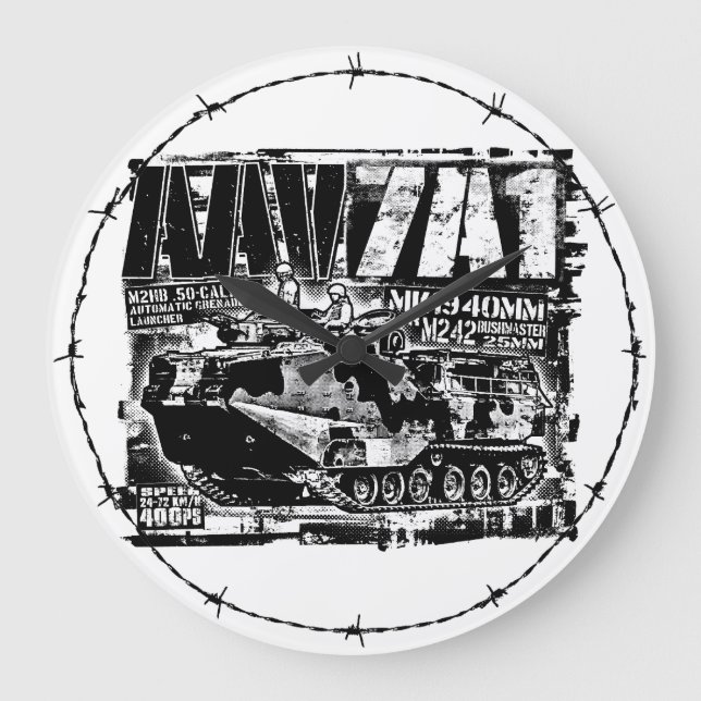 AAV-7A1 Large Clock Acrylic Wall Clock (Front)