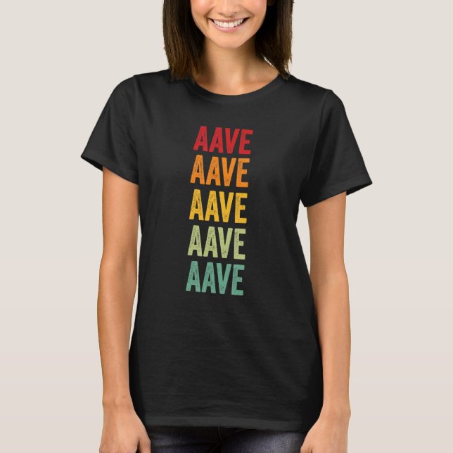 Aave Crypto Rainbow Text Design T-Shirt (Front)