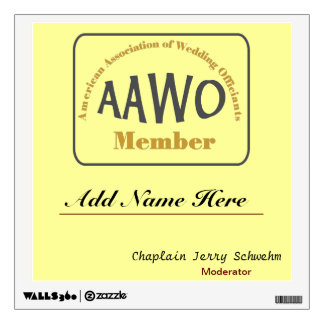 AAWO, American Association of Wedding Officiants Wall Sticker
