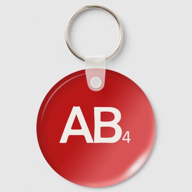 ab4 human drop blood type group medicine keychain (Front)