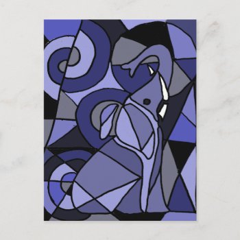 Ab- Abstract Art Elephant Postcard by inspirationrocks at Zazzle