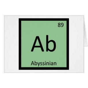 Ab - Abyssinian Chemistry Periodic Table Element Cards