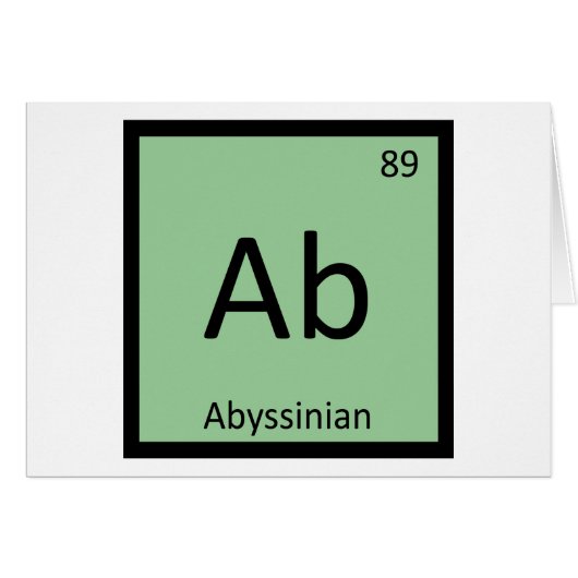 Ab - Abyssinian Chemistry Periodic Table Element Cards (Front Horizontal)