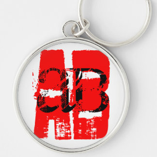AB- Blood Type Round Keychain