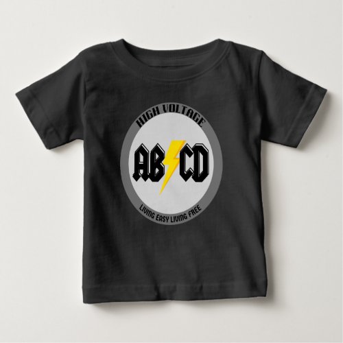 ABCD High Voltage Black Rock and Roll Shirt  Baby T_Shirt