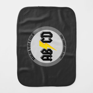 AB/CD Rock and Roll High Voltage Baby Burp Cloth