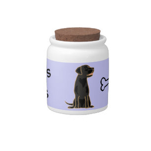 AB- Cute Black Labrador Pet Treats Jar