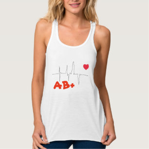 AB+ Funky Blood Type Heart Rate Top