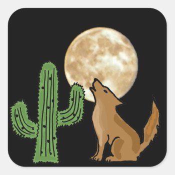 Ab- Howling Coyote Stickers by inspirationrocks at Zazzle