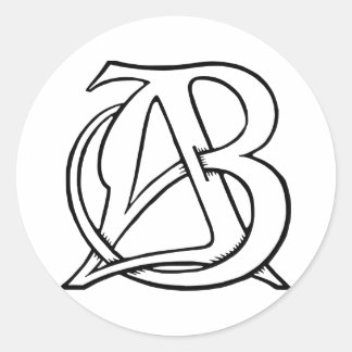 AB Monogram Classic Round Sticker