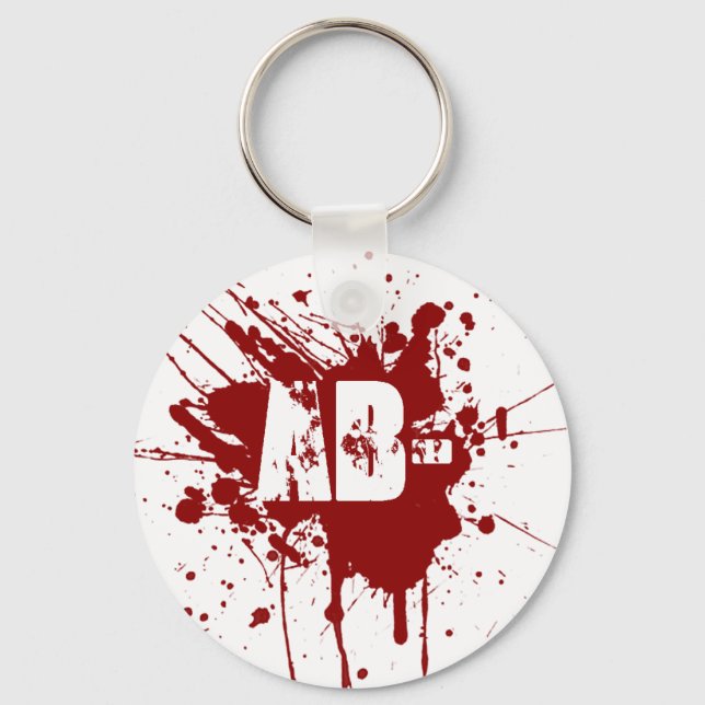 AB Negative Blood Type Donation Vampire Zombie Keychain (Front)