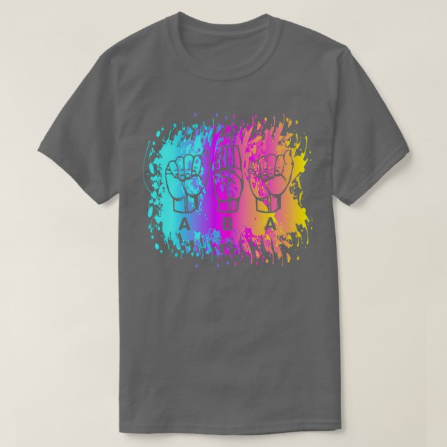 aba asl paint splatter T-Shirt (Design Front)