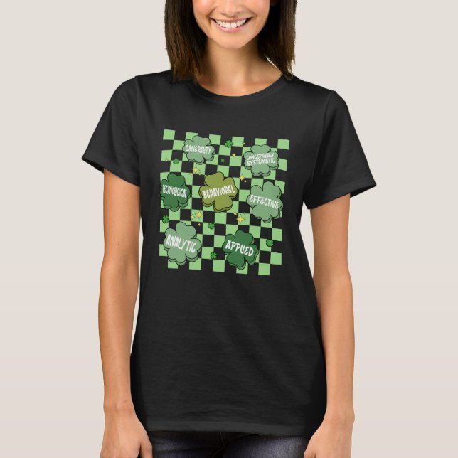 ABA Behavior Analyst St Patrick s Day Technician T T-Shirt (Front)