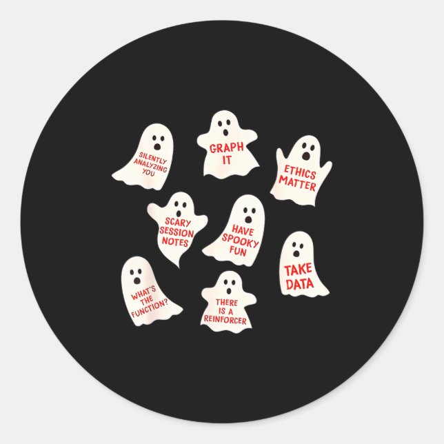 Aba Halloween Behavior Fall Applied Behavior Ysis  Classic Round Sticker (Front)