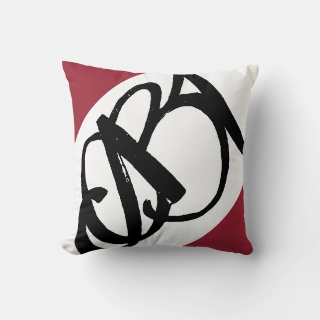 ABA® Pillow (black on white w/red) (Front)