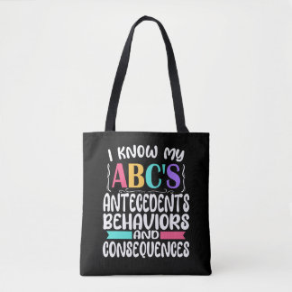 ABA Therapist Gift ABCs Behavior Analyst Autism Tote Bag