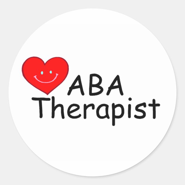 ABA Therapist (Heart) Classic Round Sticker (Front)