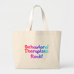 ABA Therapists Rock (Bright) Large Tote Bag