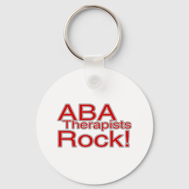 ABA Therapists Rock (Red) Keychain (Front)
