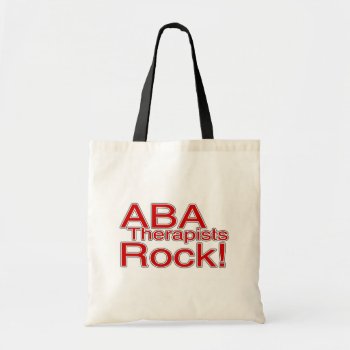 Aba Therapists Rock (red) Tote Bag by AutismZazzle at Zazzle