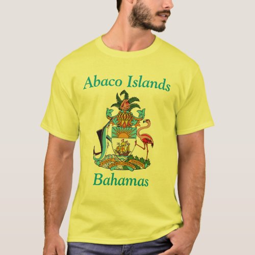Abaco Islands Bahamas with Coat of Arms T_Shirt