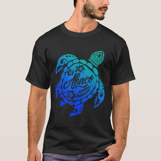 Abaco Tribal Sea Turtle Bahamas Beach Vacation  T-Shirt (Front)