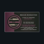 Abacus Accounting Business Cards<br><div class="desc">Professional maroon,  black accounting business cards. The card features a creative and interesting abacus logo. Great for a public accountants,  tax professional,  auditors or mathematics.</div>