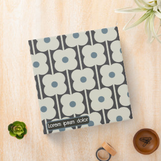 Abacus Flower Powder Blue - contemporary charm 3 Ring Binder
