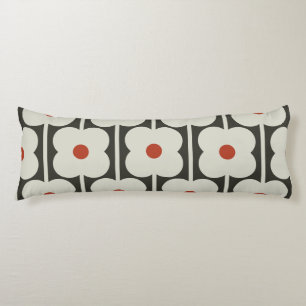Abacus Flower Tomato Red Grid Pattern Body Pillow