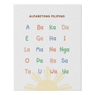 Abakada Alpabetong Filipino Faux Canvas Print