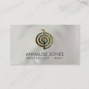 Abalone and Gold Choku Rei  on mother of pearl Business Card