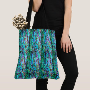 Abalone blue green tote bag